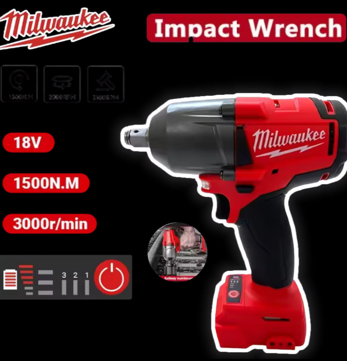 Milwaukee Electric Wrench Large Torque