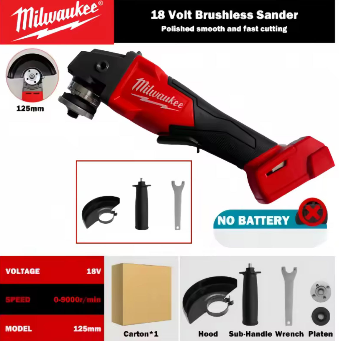 Milwaukee 125mm Angle Grinder