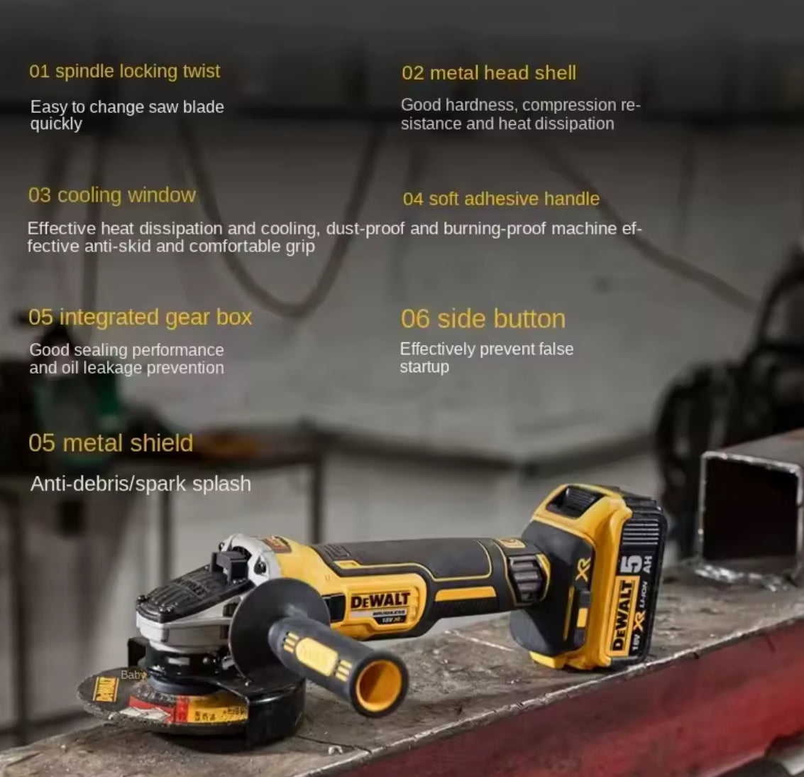 DEWALT DCG405 125mm angle grinder