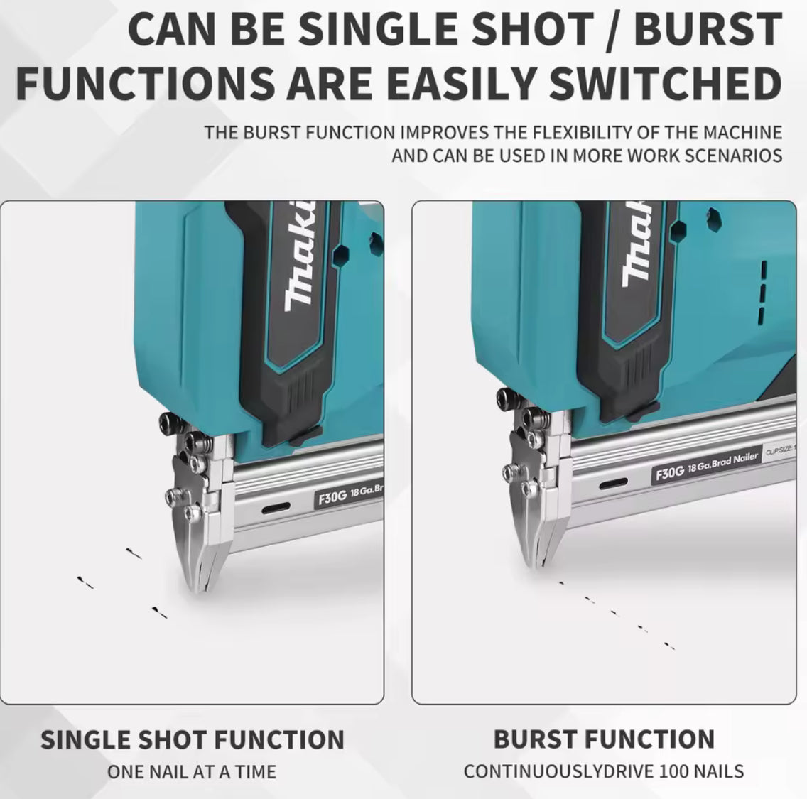Makita Cordless Nail Gun:10-30mm Nails