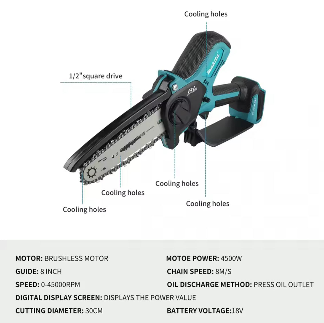 Makita Cordless Chainsaw 6-inch